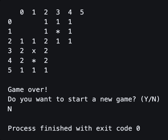 Minesweeper game screenshot