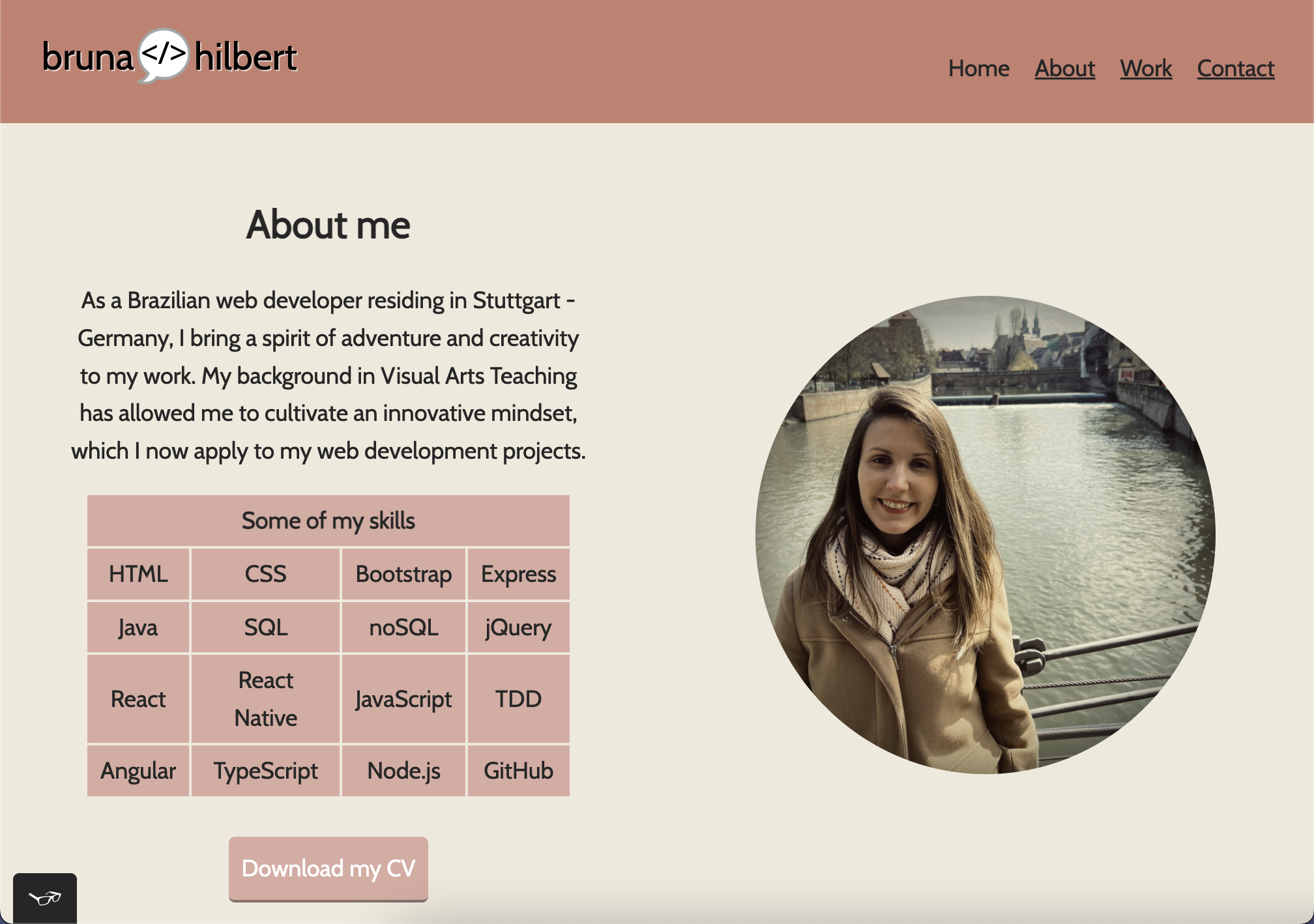 Portfolio web site screenshot