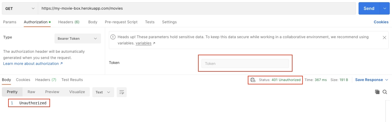 Screenshot of Postman