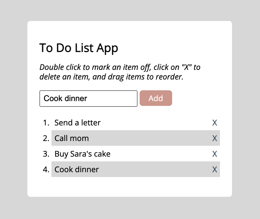 To-do list app screenshot